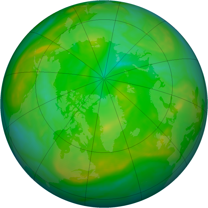 Arctic ozone map for 01 July 2007